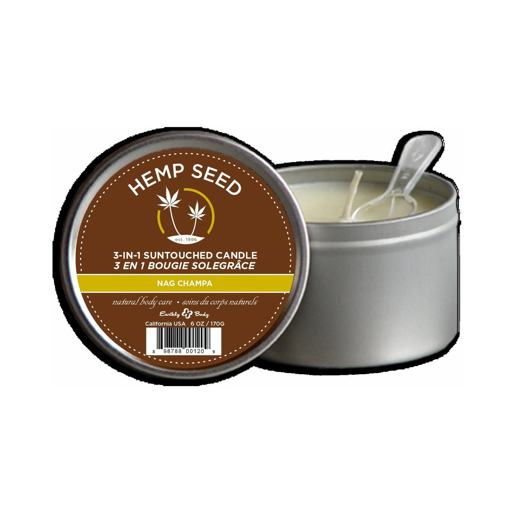 Earthly Body Massage Candle Nag Champa 6 oz