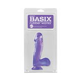Basix Rubber Works - 6.5 Inch Dong With Suction Cup - Black