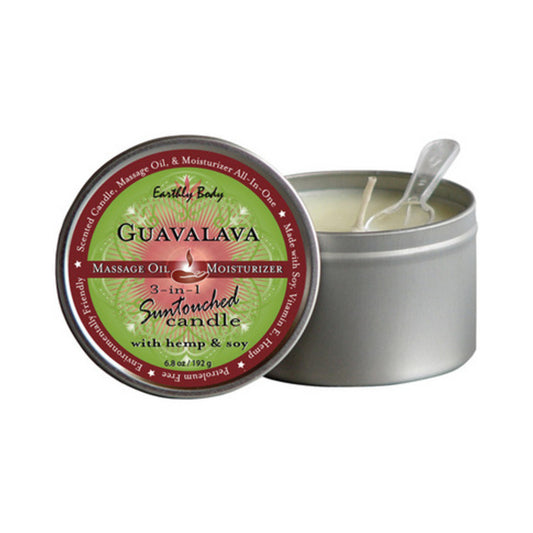 Earthly Body Suntouched Hemp Candle - 6 oz Round Tin Guavalava