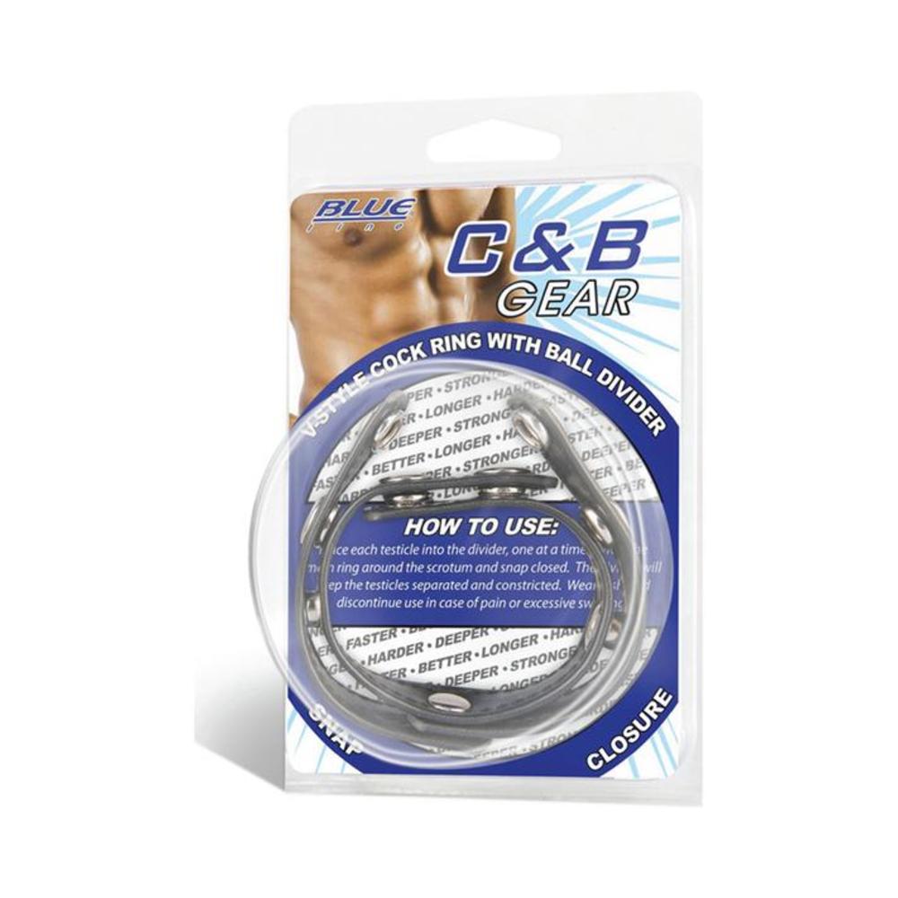 CB Gear V-style cock ring w/ball divider