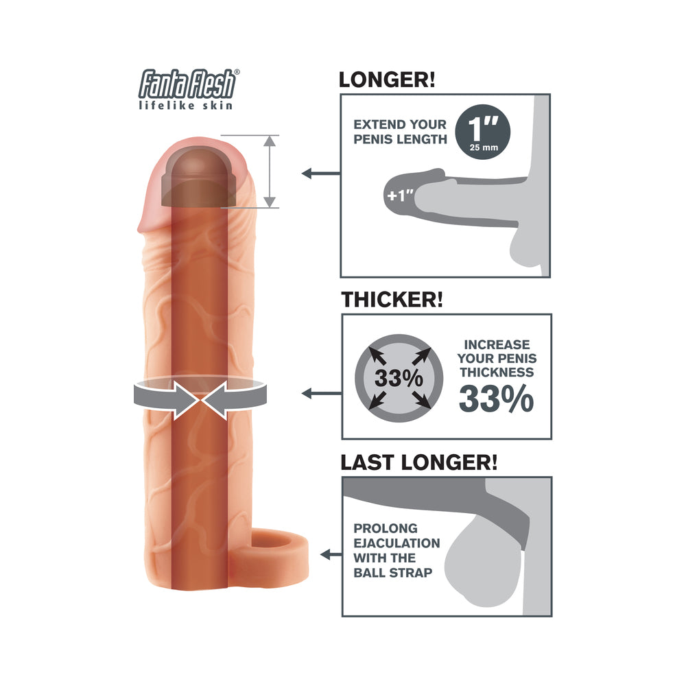Perfect 1 inch Extension with Ball Strap Beige