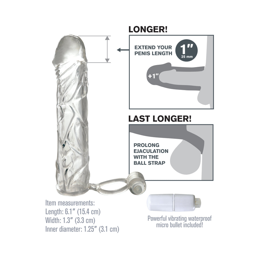 Fantasy X-Tensions Vibrating Super Sleeve - Clear