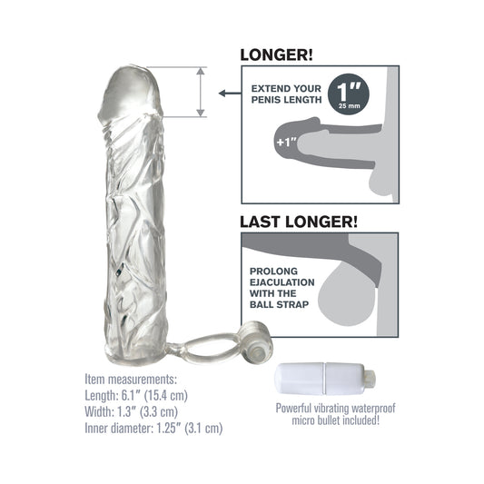 Fantasy X-Tensions Vibrating Super Sleeve - Clear