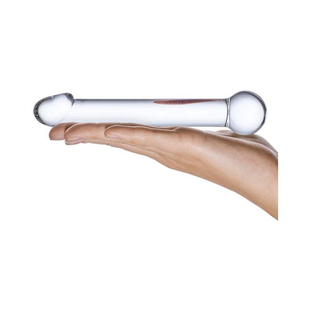 Glas 7 inches Realistic Head Glass Dildo Clear