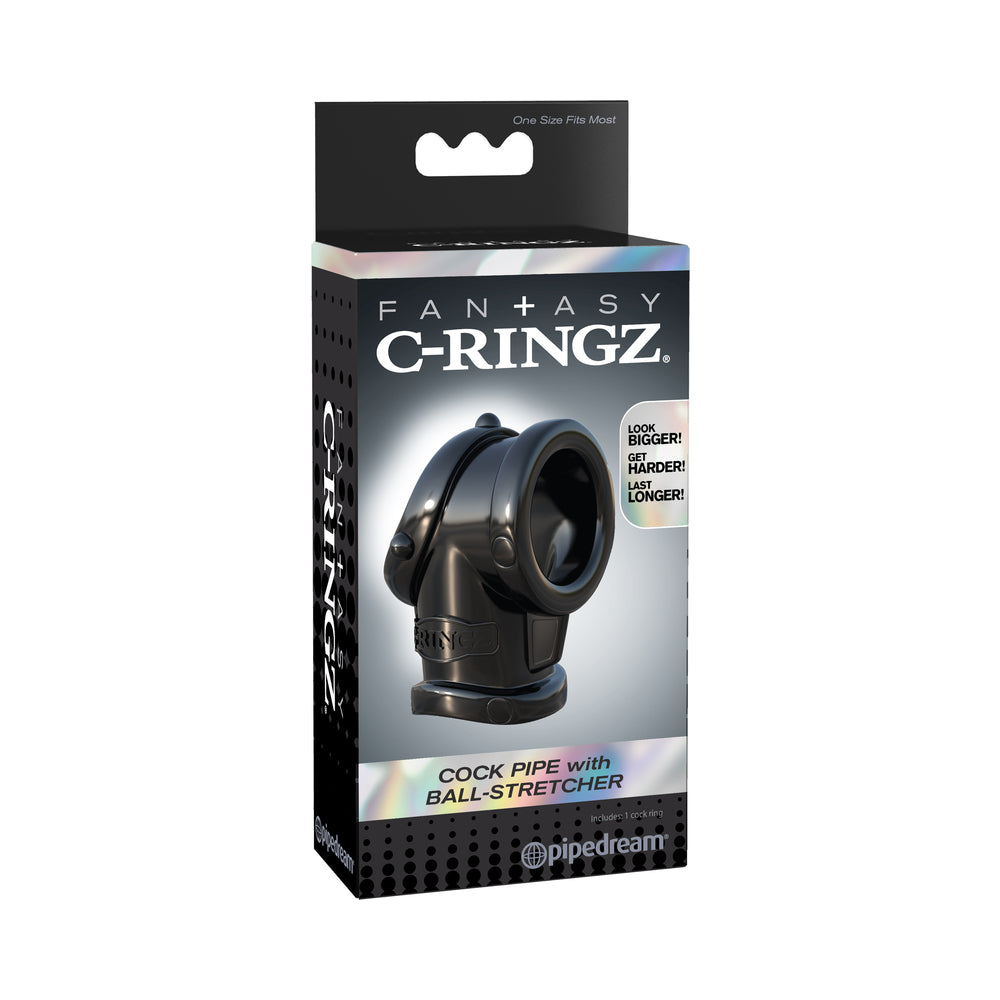 Fantasy C-Ringz Cock Pipe w/Ball Stretcher - Black