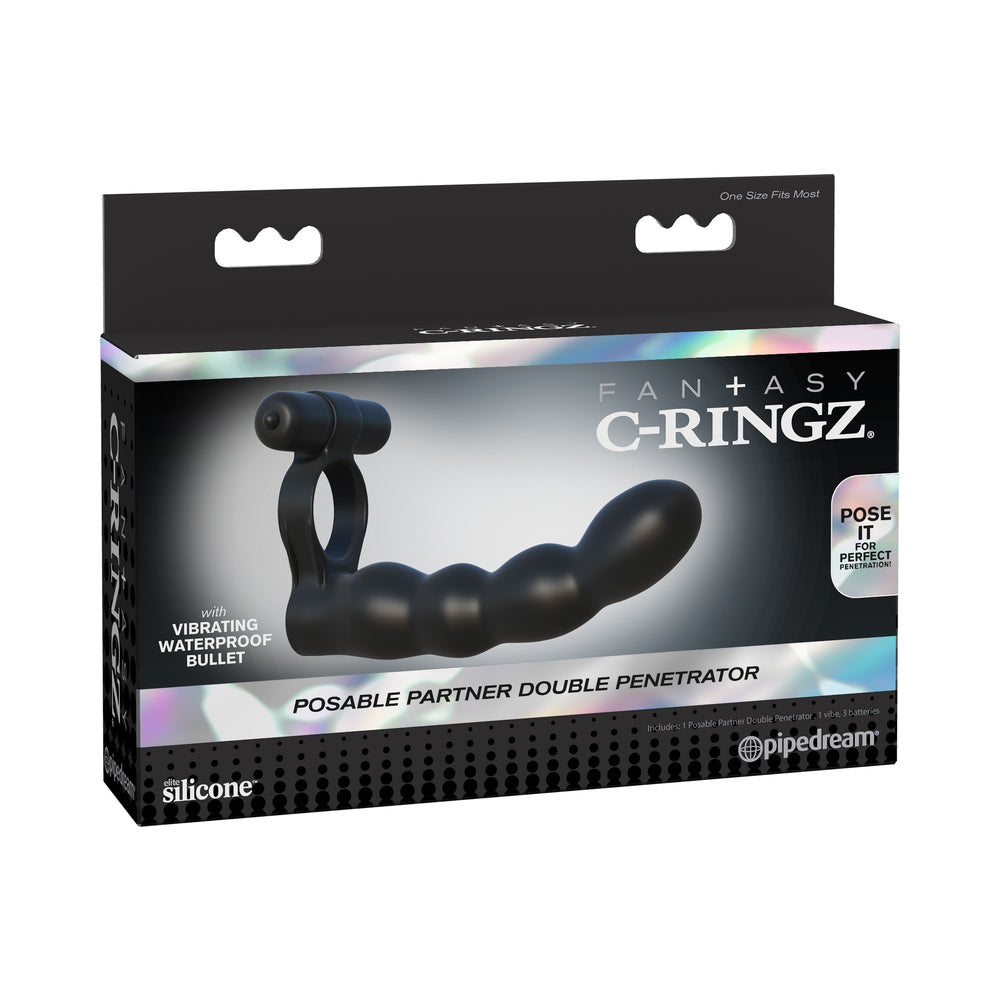 Fantasy C-Ringz Posable Partner Double Penetrator - Black