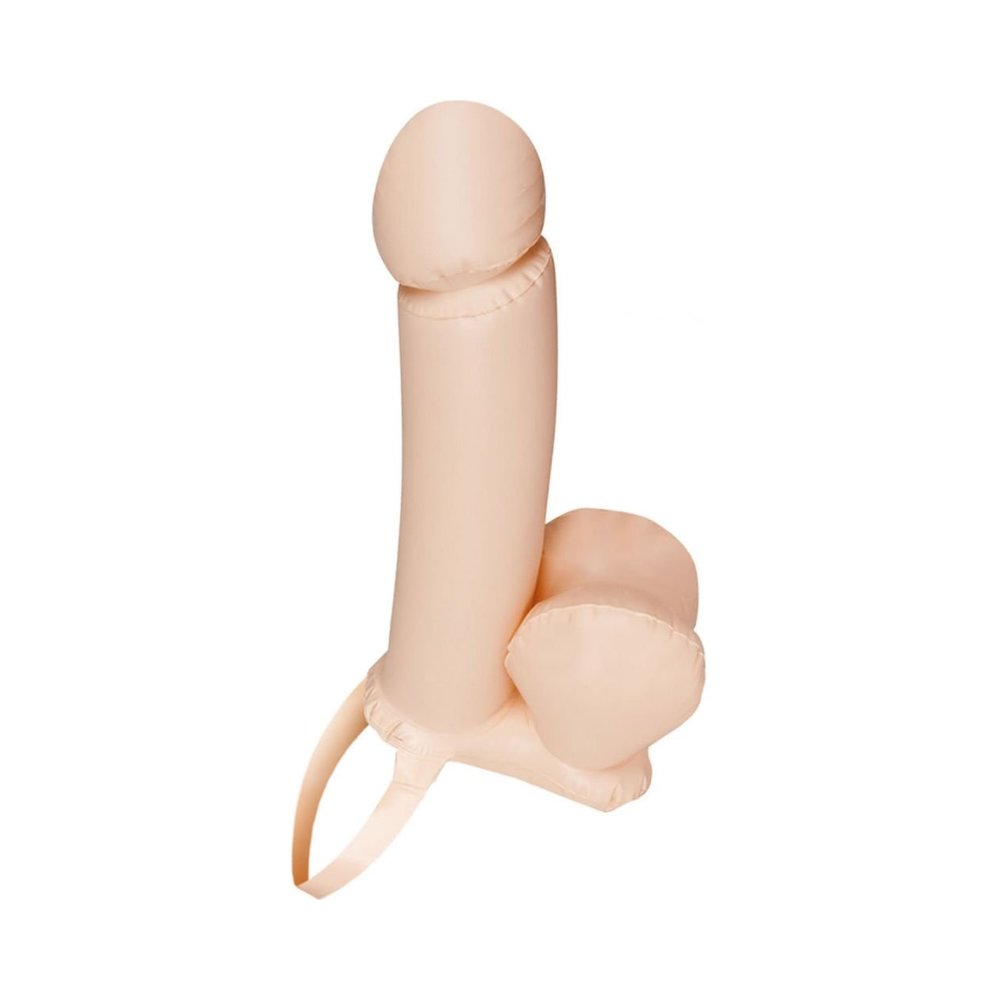 Get It On! Inflatable Strap-on 21' Penis-flesh