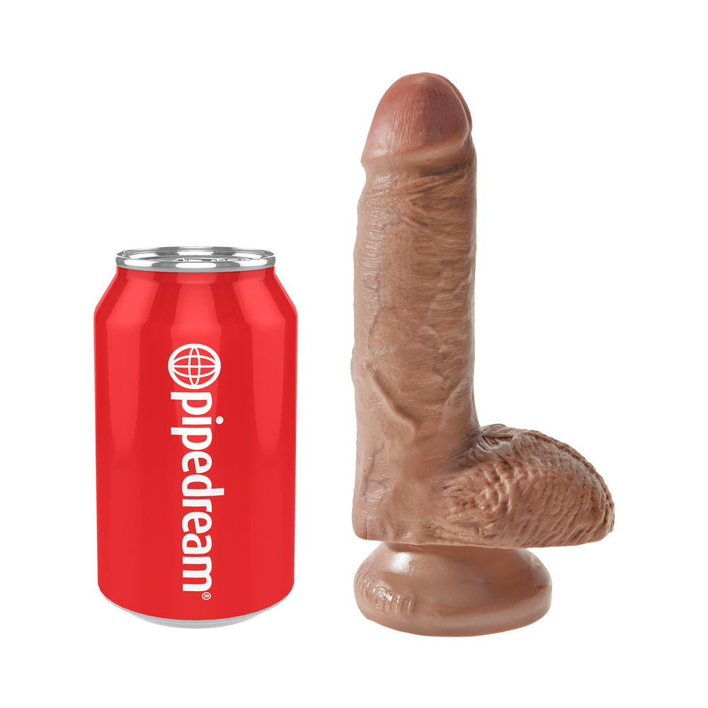 King Cock 7 inches Cock with Balls Tan Dildo