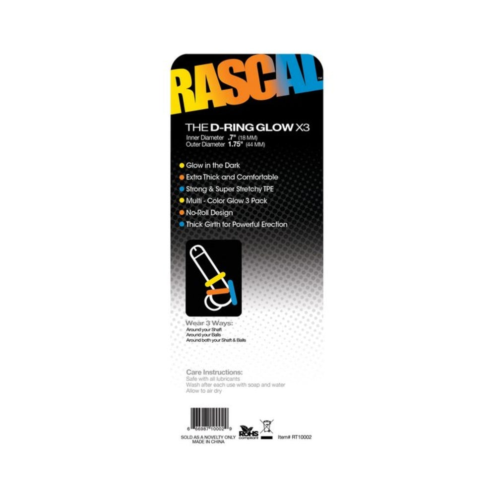 Rascal Toys The D-Ring Glow X3 3 Piece Donut Kit