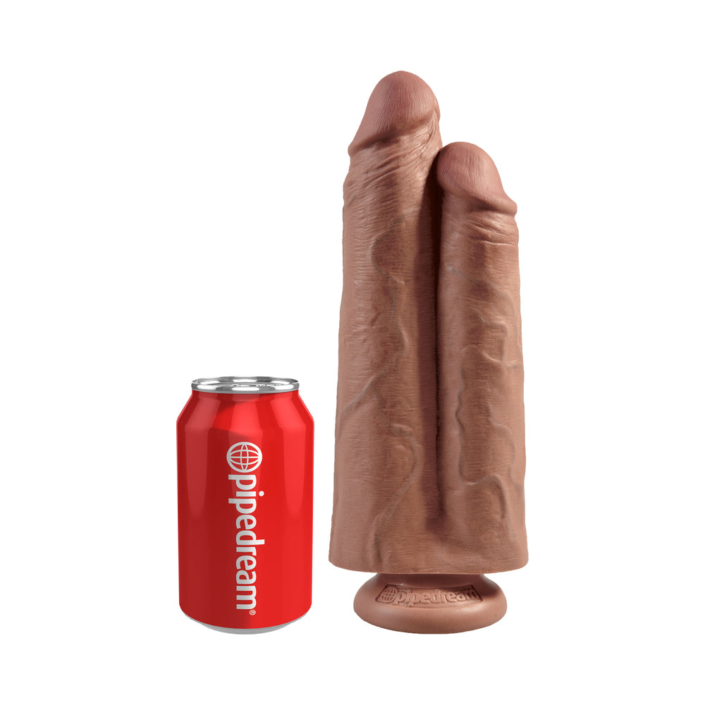 King Cock 9in Two Cocks One Hole