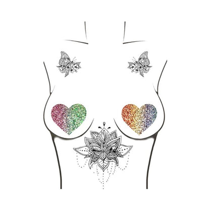 Neva Nude Pasty Heart Glitter Multicolor