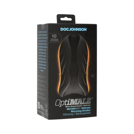 Optimale Silicone Auto-heating Stroker Rechargebale Vibrating Black/slate