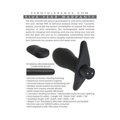 Booty Bounce Black Vibrating Butt Plug