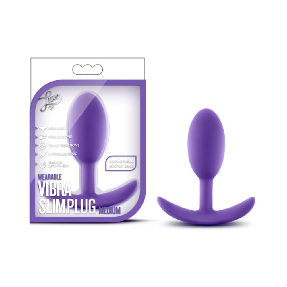 Blush Luxe Wearable Vibra Slim Plug Medium - Purple