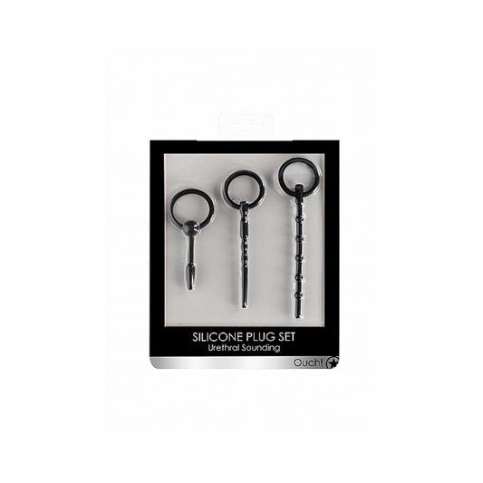 Ouch! Urethral Sounding Plug Set - Black