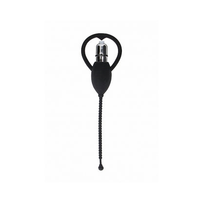 Ouch! Urethral Sounding Vibrating Bullet Plug Black