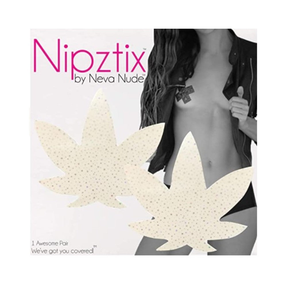 Neva Nude Pasty Weed Leaf Supernova Glow