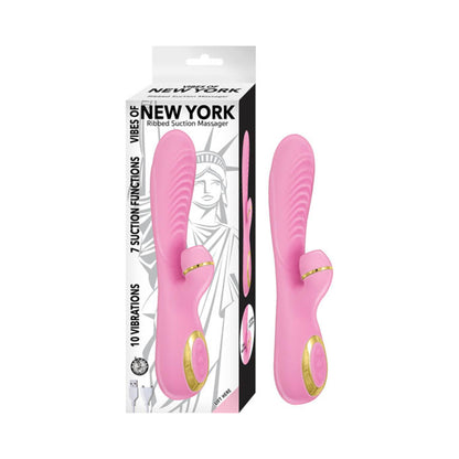 Vibes Of New York Ribbed Suction Massager Pink