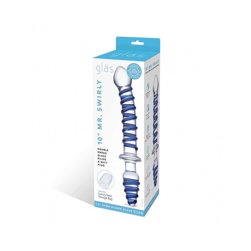 Mr. Swirly Double Ended Glas Dildo And Butt Plug