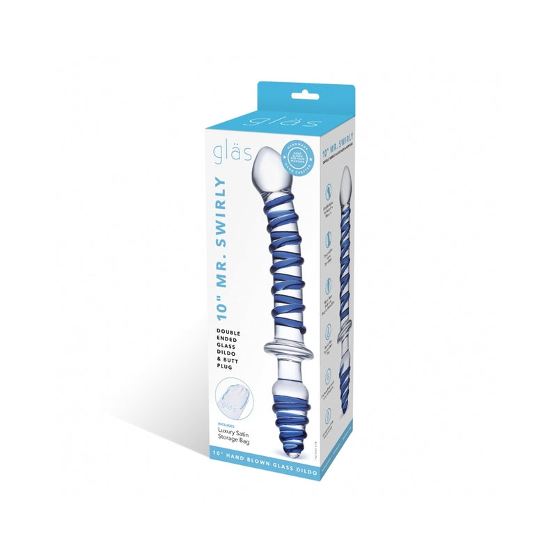 Mr. Swirly Double Ended Glas Dildo And Butt Plug