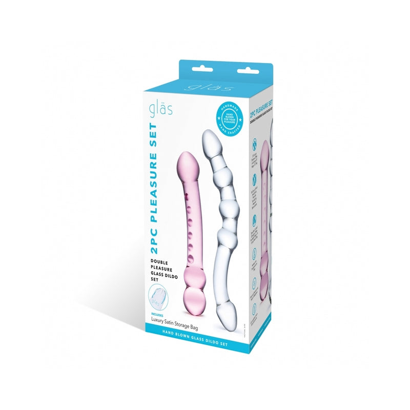 Double Pleasure Glass Dildo Set 2pc