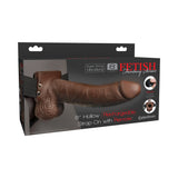 Fetish Fantasy 8in Hollow Rechargeable Strap-on With Remote, Brown