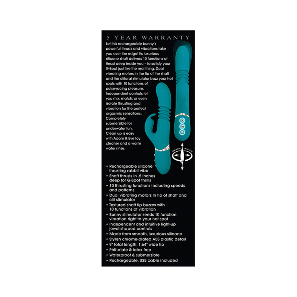 Adam & Eve Eve's Rechargeable Thrusting Rabbit - Green