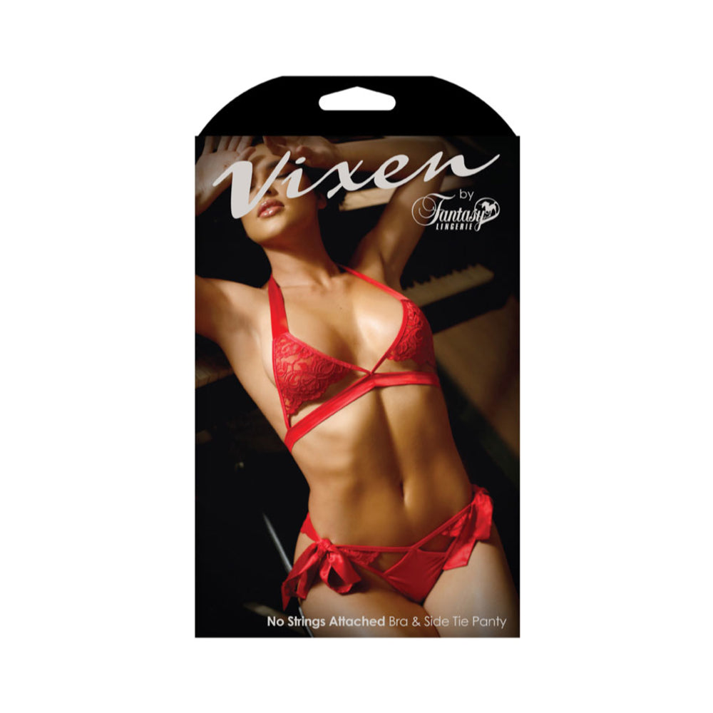 Vixen No Strings Attached Cutout Lace Bra & Side Tie Pant