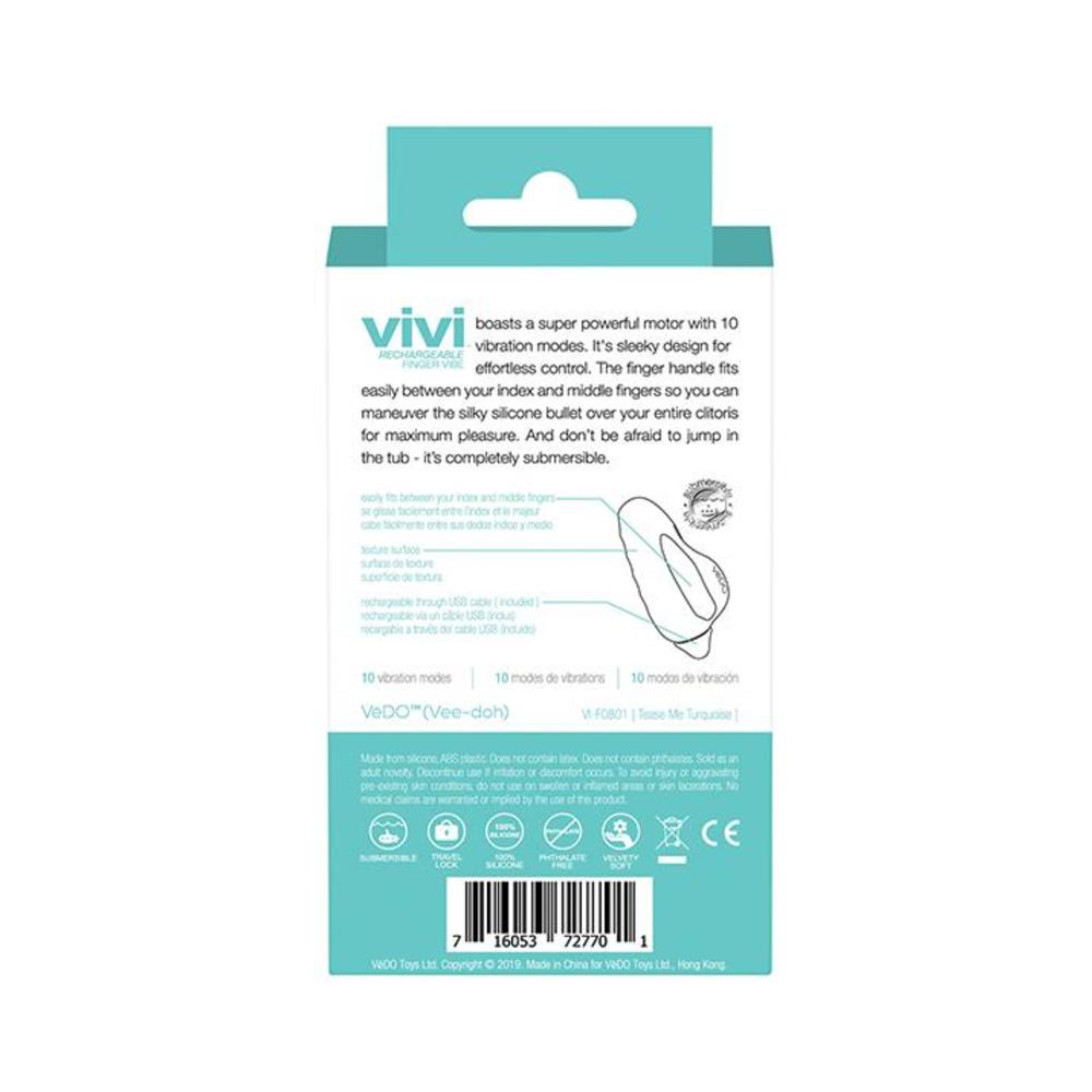 Vedo Vivi Rechargeable Finger Vibe Tease Me Turquoise
