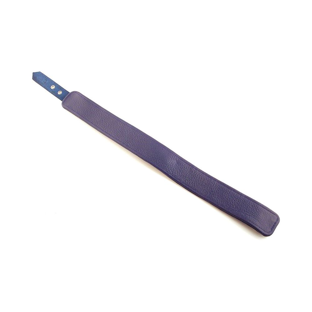 Leather Plain Collar With Removeable O-ring - Blue