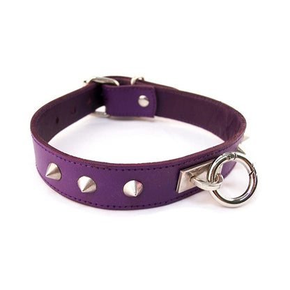 O-ring Studded Thin Collar - Purple