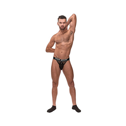 Cock Pit Fishnet Cock Ring Jock Black S/M