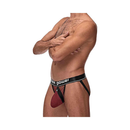Cock Pit Net Cock Ring Jock - S/ M - Burgundy