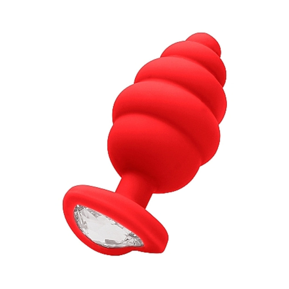 Ouch Regular Ribbed Diamond Heart Plug