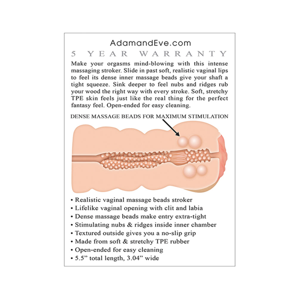 Adam & Eve Adam's Tight Stroker w/Massage Beads - Ivory