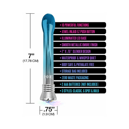 Nixie Waterproof 10-function Bulb Vibe - Blue Ombre Glow