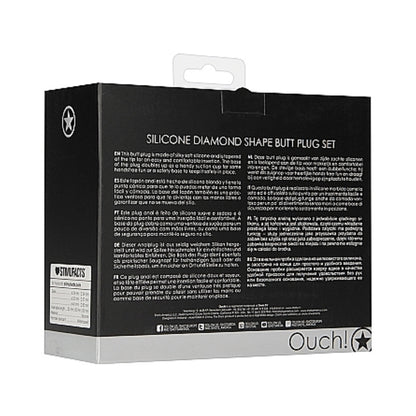 Ouchdiamond Shape Butt Plug Set Black