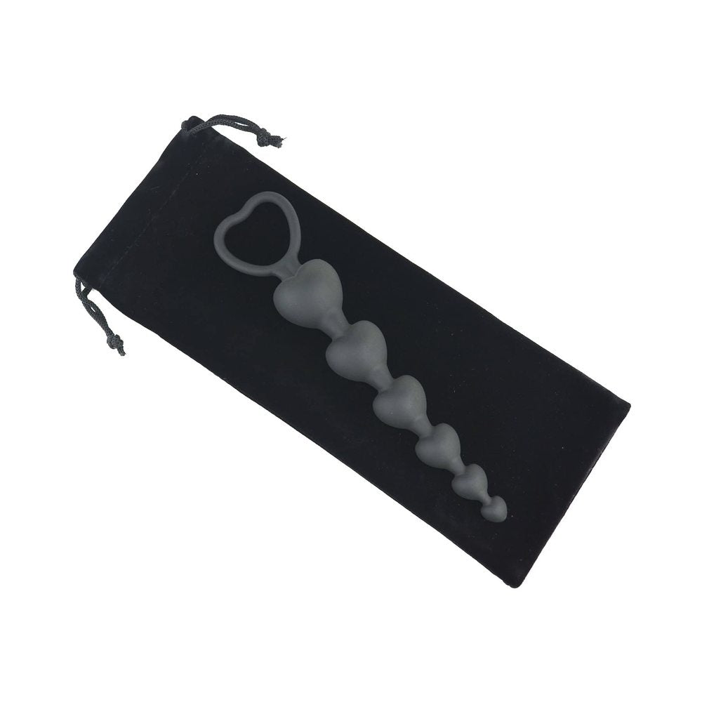 Ouch Anal Heart Beads Black