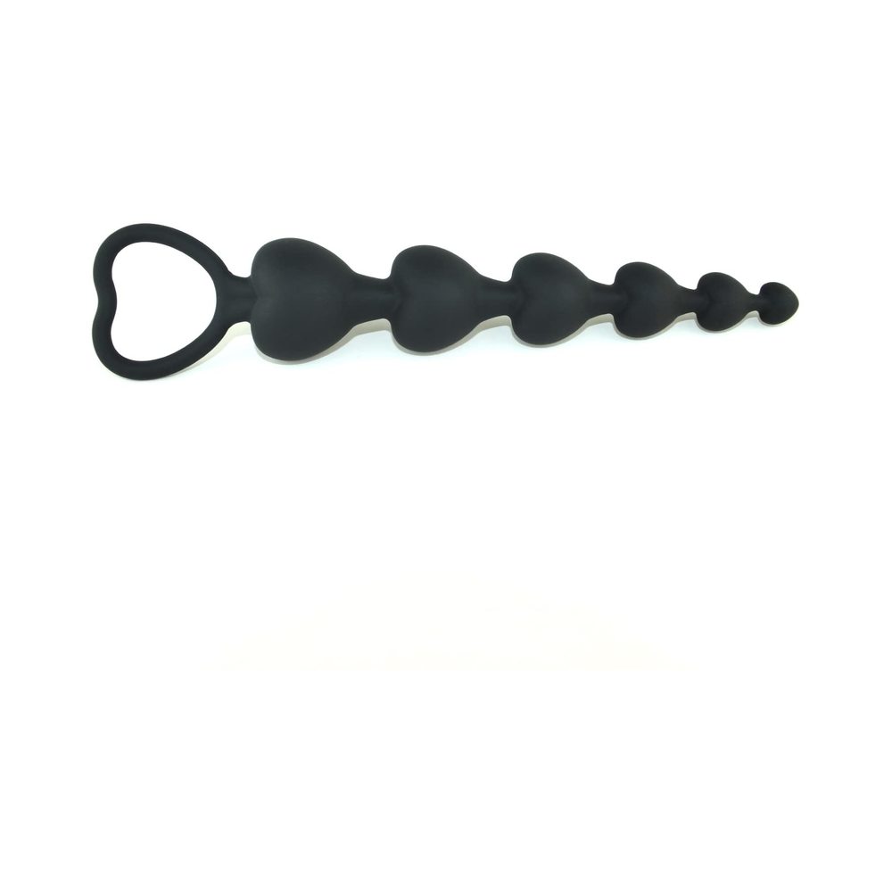 Ouch Anal Heart Beads Black