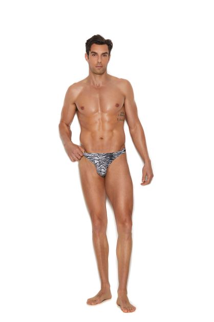 Mens Snap Closure Thong - Large/xlarge - Zebra