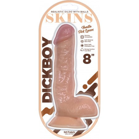 Dickboy - Skins - Dildo With Balls - 8 Inch -  Vanilla Dick Lover
