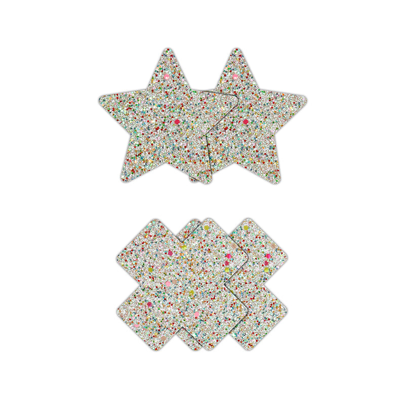Pretty Pasties Star & Cross Glow in the Dark - 2 Pair