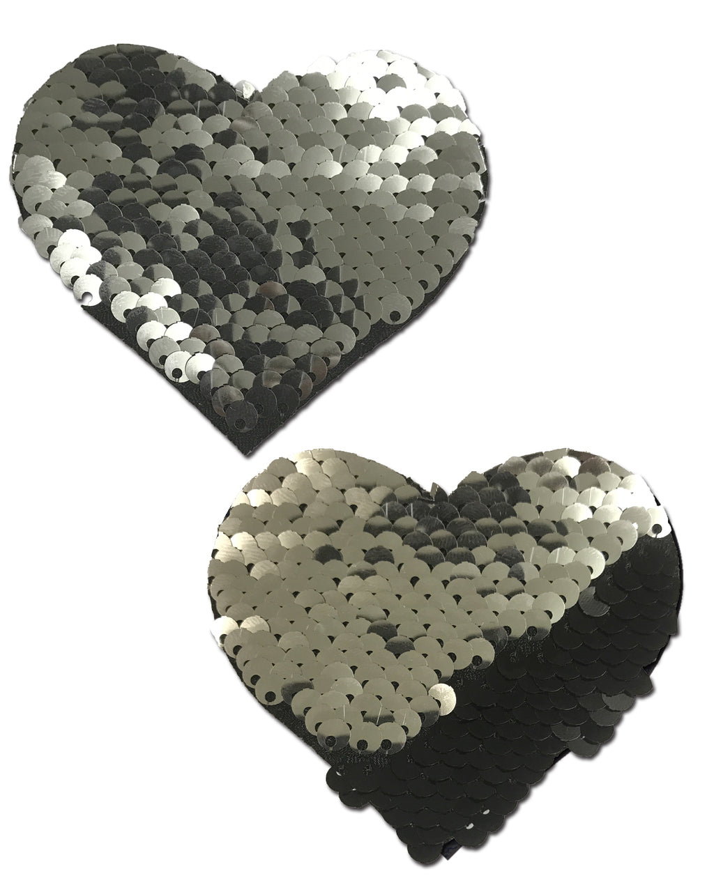 Pastease Premium Color Changing Flip Sequins Heart - Slate/Black O/S