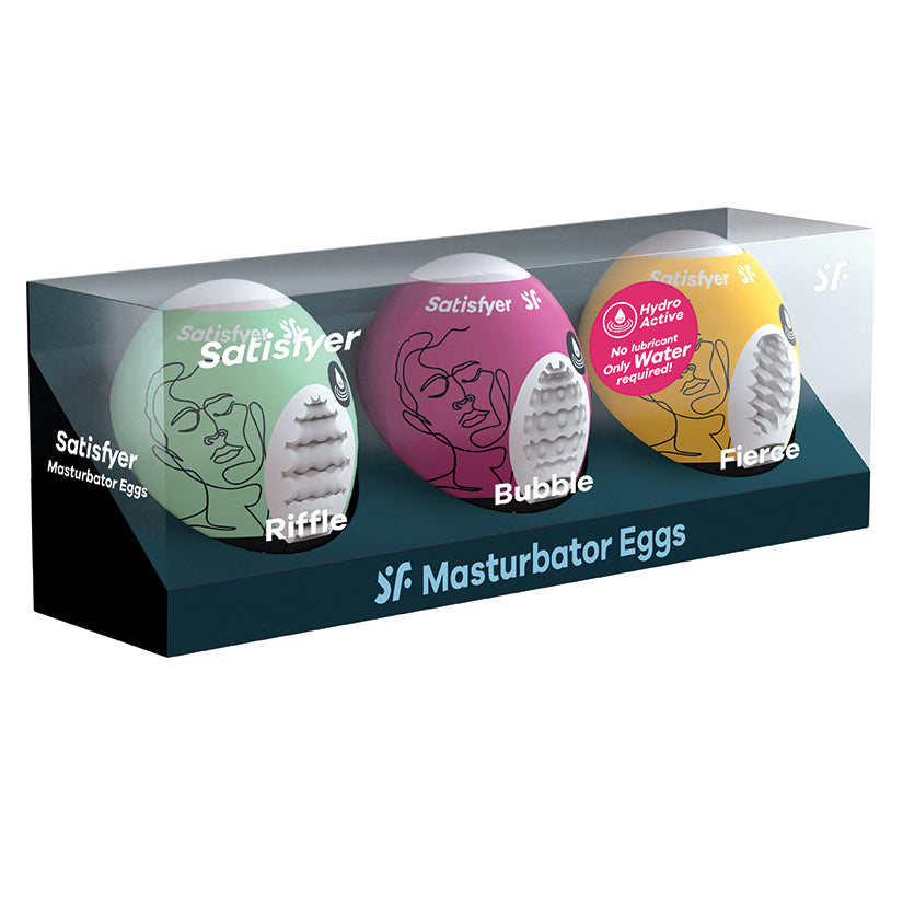 Satisfyer Masturbator Egg 3er Set-Riffle-Bubble-Fierce