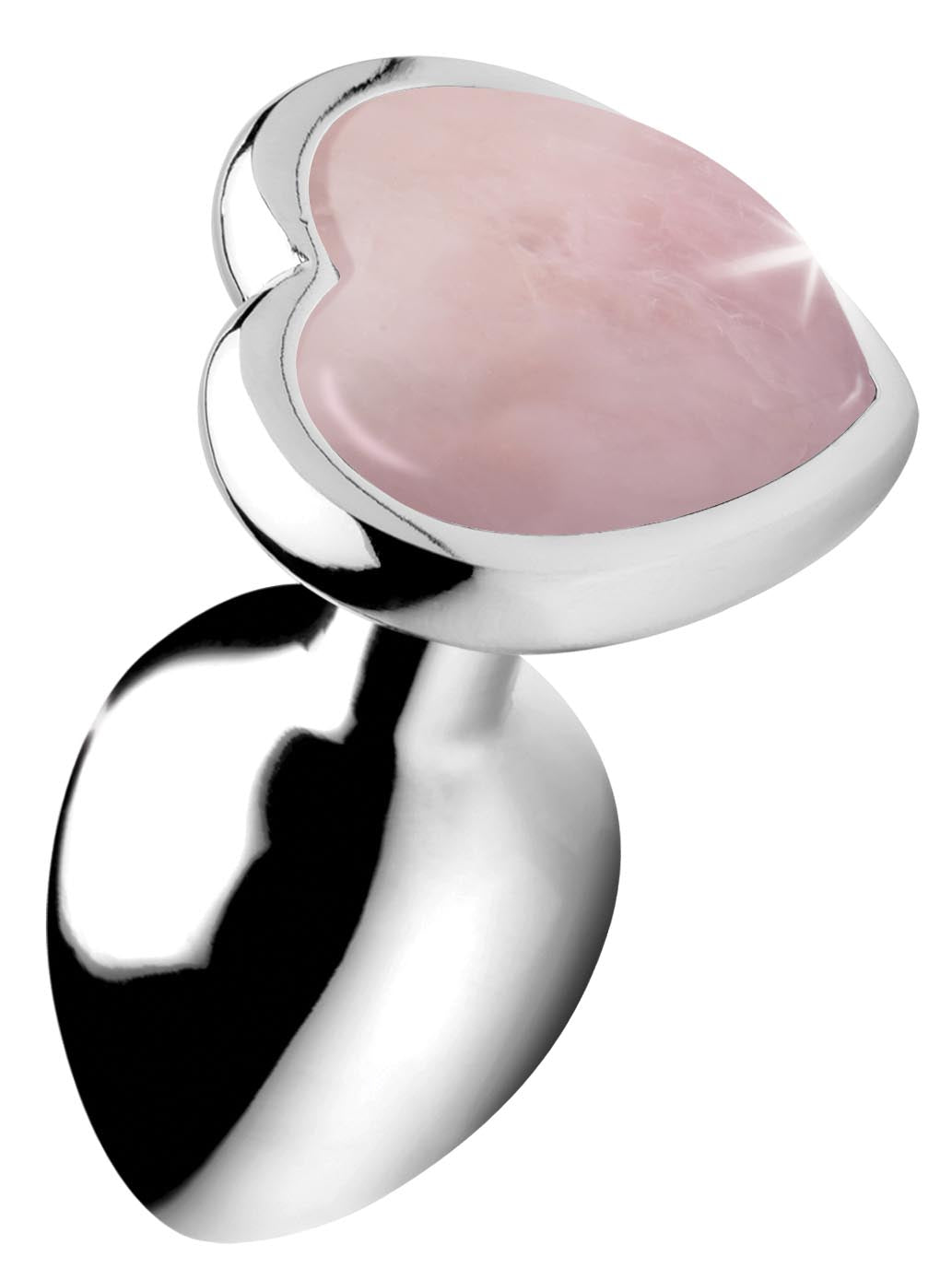 Booty Sparks Gemstones Rose Quartz Heart Anal Plug - Small