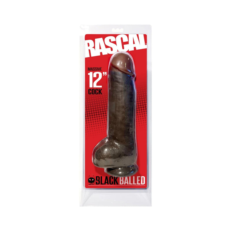 Black Balled 12 Inch Dildo